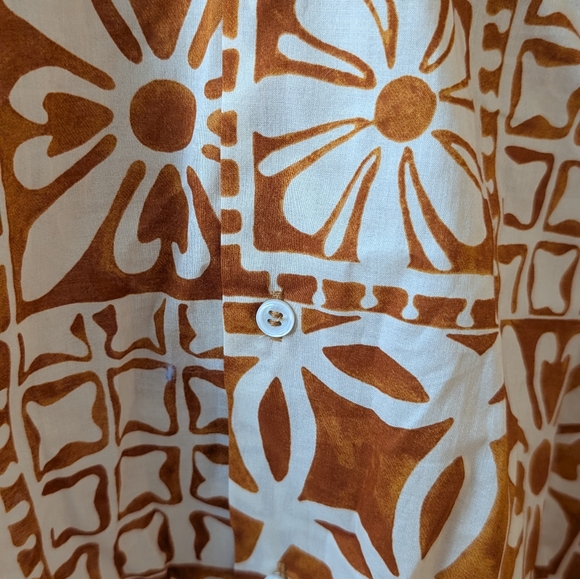 Zara Safari print oversized lightweight button down top. Size Small - Picture 7 of 8